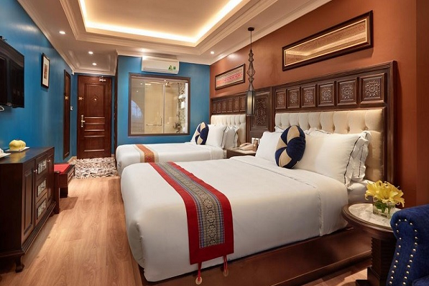 Phòng ngủ giường đôi ở khách sạn Sapa